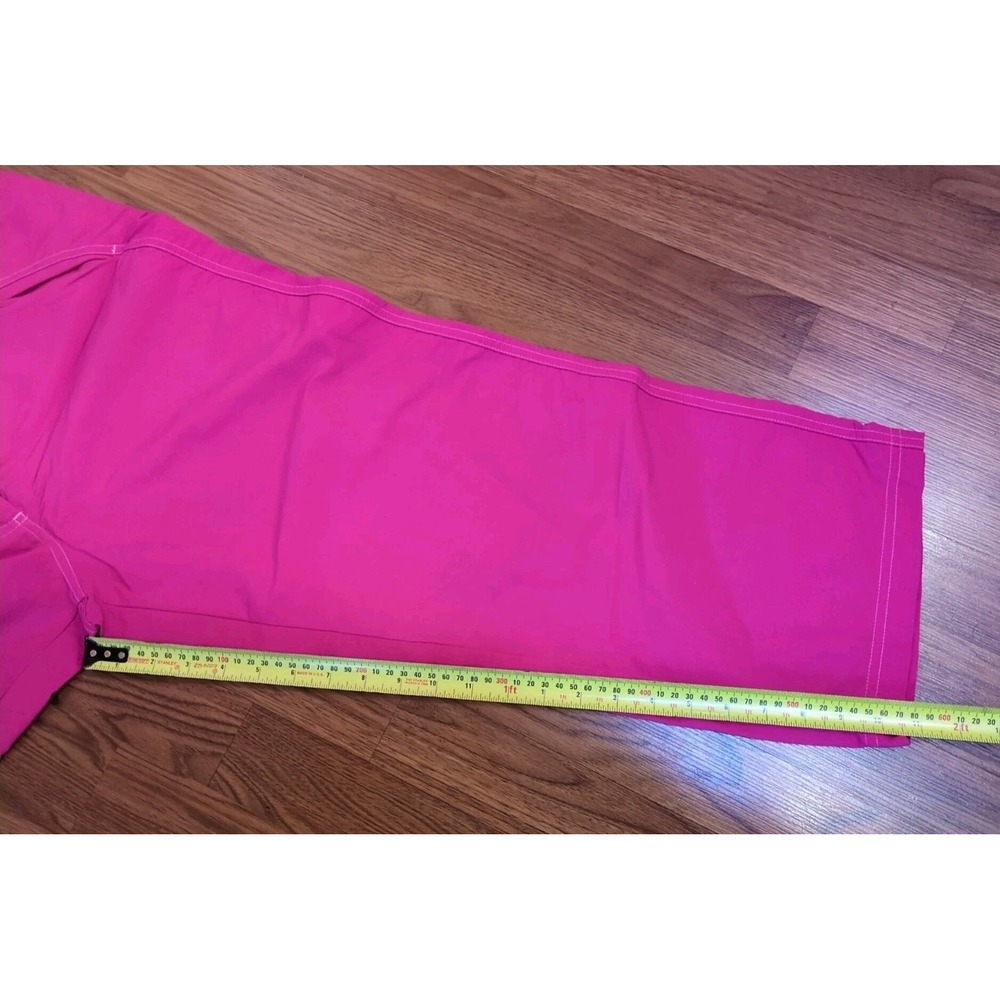 Cute LL Bean Cropped Hiking Nylon Supplex Pants Womens 10 Hot Pink Color Pockets - Picture 11 of 12